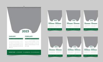 calendrier mural photo mensuel mural 2023. mise en page de calendrier photo vertical mensuel simple pour l'année 2023 en anglais. calendrier de couverture, modèles de 12 mois. vecteur