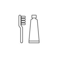 Le signe vectoriel du symbole du dentifrice dentaire est isolé sur un fond blanc. couleur d'icône de dentifrice dentaire modifiable.