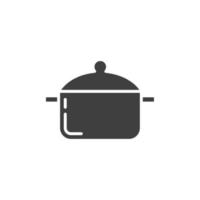 Le signe vectoriel du symbole de la casserole est isolé sur un fond blanc. couleur de l'icône de la casserole de cuisson modifiable.