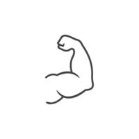 Le signe vectoriel du symbole musculaire est isolé sur un fond blanc. couleur d'icône musculaire modifiable.