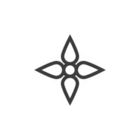 Le signe vectoriel du symbole de la fleur est isolé sur un fond blanc. couleur d'icône de fleur modifiable.