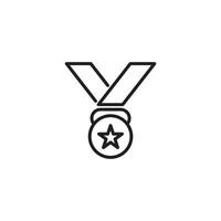 Le signe vectoriel du symbole de la médaille est isolé sur un fond blanc. couleur d'icône de médaille modifiable.