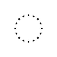 Le signe vectoriel des étoiles dans le symbole du cercle est isolé sur un fond blanc. étoiles en couleur d'icône de cercle modifiable.