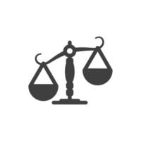 Le signe vectoriel du symbole de l'échelle de la loi est isolé sur un fond blanc. couleur de l'icône de l'échelle de la loi modifiable.