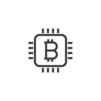 Le signe vectoriel du symbole bitcoin est isolé sur un fond blanc. couleur de l'icône bitcoin modifiable.