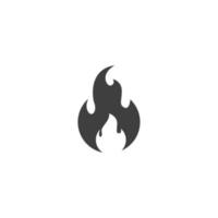 Le signe vectoriel du symbole de flamme de feu est isolé sur un fond blanc. couleur d'icône de flamme de feu modifiable.