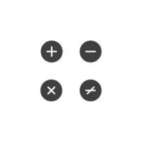 Le signe vectoriel du symbole de la calculatrice est isolé sur un fond blanc. couleur de l'icône de la calculatrice modifiable.