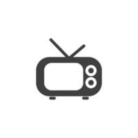 Le signe vectoriel du symbole de la télévision est isolé sur un fond blanc. couleur d'icône de télévision modifiable.