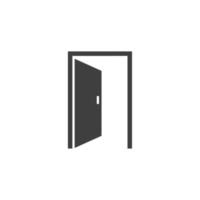 Le signe vectoriel du symbole de la porte est isolé sur un fond blanc. couleur d'icône de porte modifiable.