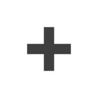Le signe vectoriel du symbole plus est isolé sur un fond blanc. plus la couleur de l'icône est modifiable.