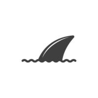 Le signe vectoriel du symbole d'aileron de requin est isolé sur un fond blanc. couleur d'icône d'aileron de requin modifiable.