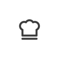 Le signe vectoriel du symbole du chapeau de chef est isolé sur un fond blanc. couleur d'icône de chapeau de chef modifiable.