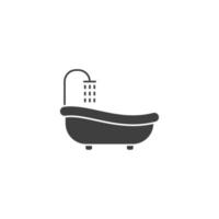 Le signe vectoriel du symbole de la baignoire est isolé sur un fond blanc. couleur d'icône de baignoire modifiable.