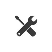 Le signe vectoriel du symbole des outils est isolé sur un fond blanc. couleur d'icône d'outils modifiable.