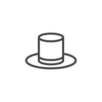 Le signe vectoriel du symbole du chapeau haut de forme est isolé sur un fond blanc. couleur d'icône de chapeau haut de forme modifiable.
