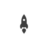 Le signe vectoriel du symbole de la fusée est isolé sur un fond blanc. couleur d'icône de fusée modifiable.