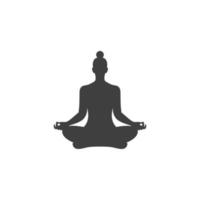 Le signe vectoriel du symbole de yoga est isolé sur un fond blanc. couleur d'icône de yoga modifiable.