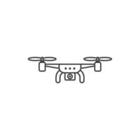 Le signe vectoriel du symbole du drone est isolé sur un fond blanc. couleur d'icône de drone modifiable.