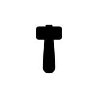 Le signe vectoriel du symbole du marteau est isolé sur un fond blanc. couleur d'icône de marteau modifiable.