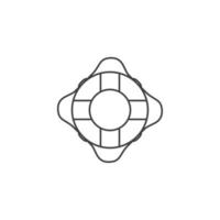 Le signe vectoriel du symbole de la bouée de sauvetage est isolé sur un fond blanc. couleur d'icône de bouée de sauvetage modifiable.