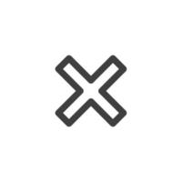 Le signe vectoriel du symbole de la croix est isolé sur un fond blanc. couleur de l'icône croix modifiable.