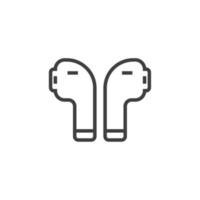 Le signe vectoriel du symbole de l'écouteur sans fil est isolé sur un fond blanc. couleur d'icône d'écouteur sans fil modifiable.