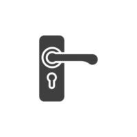 Le signe vectoriel du symbole de la poignée de porte est isolé sur un fond blanc. couleur d'icône de poignée de porte modifiable.