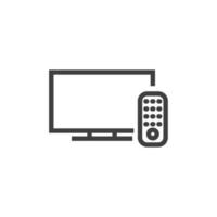 Le signe vectoriel du symbole de la télévision est isolé sur un fond blanc. couleur d'icône de télévision modifiable.