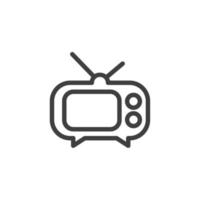 Le signe vectoriel du symbole de la télévision est isolé sur un fond blanc. couleur d'icône de télévision modifiable.