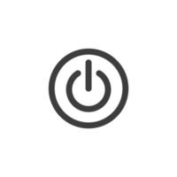 Le signe vectoriel du symbole du bouton d'alimentation est isolé sur un fond blanc. couleur de l'icône du bouton d'alimentation modifiable.