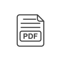 Le signe vectoriel du symbole pdf est isolé sur un fond blanc. couleur d'icône pdf modifiable.