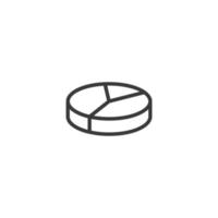 Le signe vectoriel du symbole de la tarte est isolé sur un fond blanc. couleur d'icône de tarte modifiable.