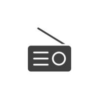 Le signe vectoriel du symbole radio est isolé sur un fond blanc. couleur de l'icône radio modifiable.