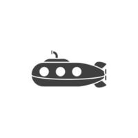 Le signe vectoriel du symbole sous-marin est isolé sur un fond blanc. couleur d'icône sous-marine modifiable.