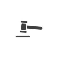signe vectoriel du symbole d'enchères juge gavel est isolé sur fond blanc. couleur d'icône de vente aux enchères de marteau de juge modifiable.