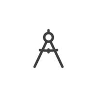 Le signe vectoriel du symbole de l'architecte de la boussole est isolé sur un fond blanc. boussole architecte icône couleur modifiable.