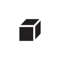 Le signe vectoriel du symbole du cube est isolé sur un fond blanc. couleur d'icône de cube modifiable.