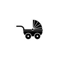 Le signe vectoriel du symbole de la poussette de bébé est isolé sur un fond blanc. couleur d'icône de poussette de bébé modifiable.