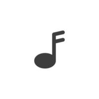 Le signe vectoriel du symbole de la note de musique est isolé sur un fond blanc. couleur d'icône de note de musique modifiable.