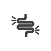 Le signe vectoriel du symbole de l'intestin est isolé sur un fond blanc. couleur de l'icône de l'intestin modifiable.