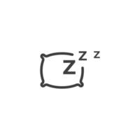 Le signe vectoriel du symbole de sommeil est isolé sur un fond blanc. couleur de l'icône de couchage modifiable.