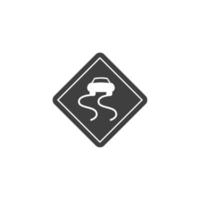 Le signe vectoriel du symbole des panneaux de signalisation est isolé sur un fond blanc. couleur de l'icône des panneaux de signalisation modifiable.