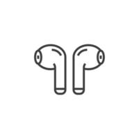 Le signe vectoriel du symbole de l'écouteur sans fil est isolé sur un fond blanc. couleur d'icône d'écouteur sans fil modifiable.