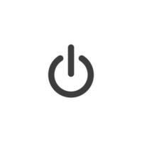 Le signe vectoriel du symbole du bouton d'alimentation est isolé sur un fond blanc. couleur de l'icône du bouton d'alimentation modifiable.