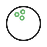 boule de bowling ligne icône verte et noire vecteur