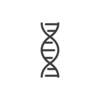 Le signe vectoriel du symbole de l'hélice d'adn est isolé sur un fond blanc. couleur d'icône d'hélice d'adn modifiable.