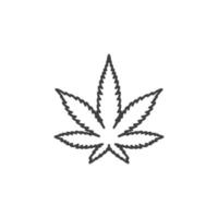 Le signe vectoriel du symbole de la feuille de cannabis marijuana est isolé sur un fond blanc. couleur d'icône de feuille de marijuana de cannabis modifiable.