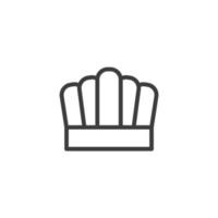 Le signe vectoriel du symbole du chapeau de chef est isolé sur un fond blanc. couleur d'icône de chapeau de chef modifiable.