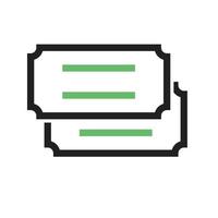 ligne de billets icône verte et noire vecteur