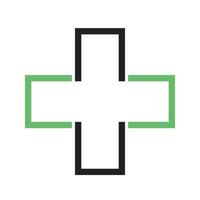 icône verte et noire de ligne de signe d'hôpital vecteur